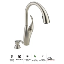 Berkley Pullout Spray Kitchen Faucet with MagnaTite Docking and Diamond Seal Technologies - Includes Soap Dispenser