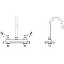Double Handle 1.5GPM Ceramic Disc Kitchen Faucet with Blade Handles Gooseneck Spout and Antimicrobial by AgION from the Commercial Series