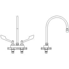 Commercial Double Handle Centerset Kitchen Faucet with Metal Lever Handles
