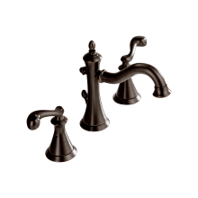 Double Handle Widespread Bathroom Faucet with Metal Lever Handles and Drain Assembly from the Vessona Collection