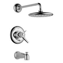 Single Handle Tempassure 17T Tub and Shower Valve Trim with Rainshower Shower Head and Tub Spout from the Rizu Collection