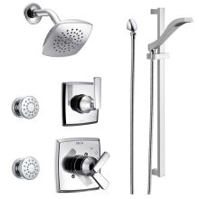 Monitor 17 Series Dual Function Pressure Balanced Shower System with Integrated Volume Control, Shower Head, 2 Body Sprays, Hand Shower and Valves