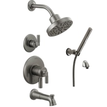 Bowery Monitor 17 Series Pressure Balanced Tub and Shower System with Integrated Volume Control, Shower Head and Hand Shower - Includes Rough-In Valves