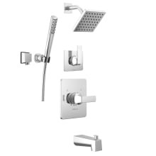 Velum Monitor 14 Series Pressure Balanced Tub and Shower System with Shower Head, and Hand Shower Set - Includes Rough-In Valves