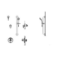 Single Handle Shower Valve Trim with Personal Hand Shower 36" Grab / Slide Bar and Metal Blade Handles Less Shower Head from the Commercial Series
