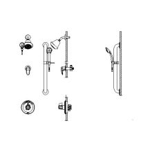 Single Handle Shower Valve Trim with 1.5GPM Single Function Shower Head Personal Hand Shower 36" Grab / Slide Bar and Metal Blade Handles from the Commercial Series