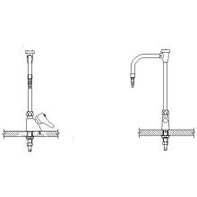 Single Handle 1-1/4" Single Hole Mount Laboratory Faucet with Cold Water Index Lever Blade Handle and 6" Angle Spout from the Commercial Series