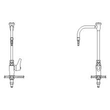 Single Handle 1-1/2" Single Hole Mount Laboratory Faucet with Cold Water Index Lever Blade Handle and 6" Angle Spout from the Commercial Series