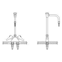 Double Handle Gooseneck Laboratory Mixing Faucet with 6" Angle Spout and Lever Blade Handles from the Commercial Series