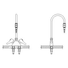 Double Handle 2-3/4" Centers Gooseneck Laboratory Mixing Faucet with Lever Blade Handles from the Commercial Series