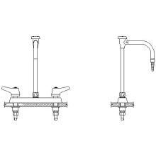 Double Handle 8" Centers Gooseneck Laboratory Mixing Faucet with 6" Angle Spout and Lever Blade Handles from the Commercial Series