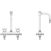 Double Handle 8" Centers Gooseneck Laboratory Mixing Faucet with 6" Angle Spout from the Commercial Series