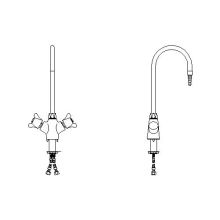 Double Handle Single Hole Gooseneck Laboratory Mixing Faucet with Serrated Nozzle from the Commercial Series