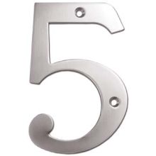 4" Solid Brass Traditional House Number - #5