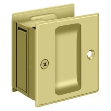 Solid Brass 2-1/2" x 2-3/4" Adjustable Pocket Door Passage Lock