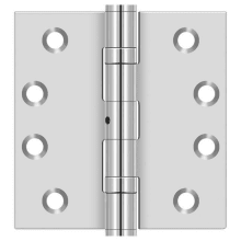 4" x 4" Stainless Steel Square Corner Plain Bearing Mortise Hinge - Pair