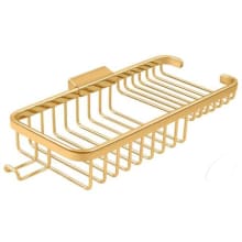 Solid Brass 10-3/8" x 4-7/8" Dual Level Wire Bath Shower Basket with Hook