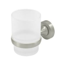 3-3/4" Tall Glass Tumbler / Toothbrush Holder with Zinc Mount from the Nobe Series