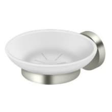 Modern 4-3/8" Glass Soap Dish with Solid Brass Mount from the BBS Series