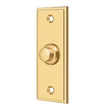3-1/4" x 1-1/4" Solid Brass Contemporary Rectangular Bell Button