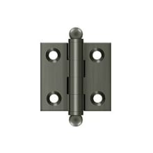 1-1/2" x 1-1/2" Pair of Solid Brass Cabinet Hinges with Ball Tip Finials - 10 Pack