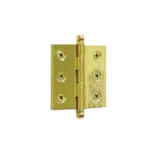 2-1/2" x 1-11/16" Solid Brass Cabinet Hinge with Ball Tip Finials - 10 Pack
