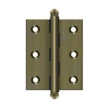 2-1/2" x 2" Solid Brass Cabinet Hinge with Ball Tip Finials - 30 Pack