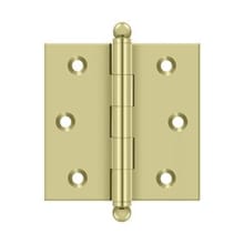 2-1/2" x 2-1/2" Solid Brass Cabinet Hinge with Ball Tip Finials