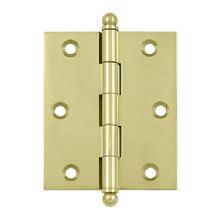 3" x 2-1/2" Solid Brass Cabinet Hinge with Ball Tip Finials