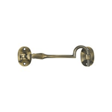 4" Solid Brass British Style Swivel Cabin Door Hook with Eye