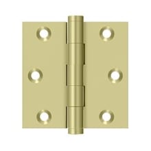 3" x 3" Solid Brass Square Corner Plain Bearing Mortise Hinge - Pair