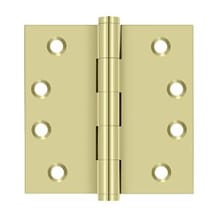 4" x 4" Solid Brass Square Corner Plain Bearing Mortise Hinge - Pair
