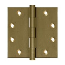 4.5" x 4.5" Solid Brass Square Corner Plain Bearing Mortise Hinge - Pair