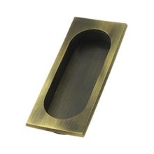 3-7/8" Tall Solid Brass Rectangular Flush Pocket Door Pull