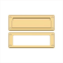 8-7/8 Inch Wide Solid Brass Mail Slot with Interior Frame