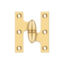 2-1/2" x 2" Solid Brass Right Hand Olive Knuckle Hinge - 10 Pack
