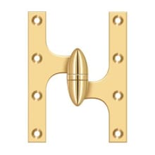 6" x 4-1/2" Solid Brass Right Hand Olive Knuckle Hinge with Ball Bearing