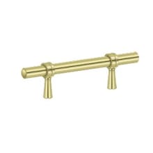 Solid Brass Adjustable Center to Center 4.75" Contemporary Bar Cabinet Pull