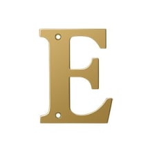 4" Solid Brass Traditional Block House Letter - E