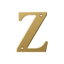 4" Solid Brass Traditional Block House Letter - Z