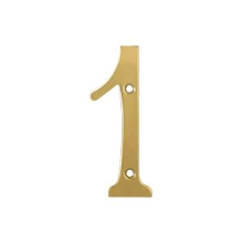 4" Solid Brass Traditional House Number - #1