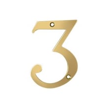 4" Solid Brass Traditional House Number - #3