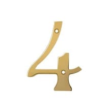 4" Solid Brass Traditional House Number - #4