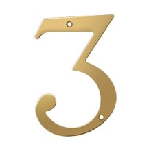 6" Solid Brass Traditional House Number - #3