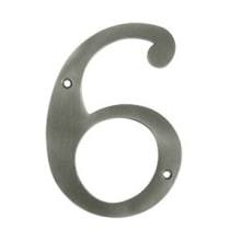 6" Solid Brass Traditional House Number - #6