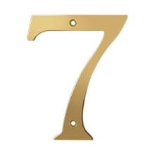 6" Solid Brass Traditional House Number - #7