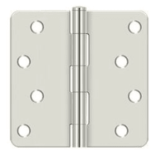 4 x 4 Plain Bearing 1/4" Radius Corner Full Mortise Hinge - Pair