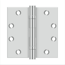 4.5" x 4.5" Stainless Steel Square Corner Plain Bearing Mortise Hinge - Pair