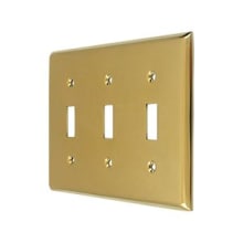 Contemporary Metal Finish 6.5" W 3 Gang Triple Toggle Switch Wall Plate