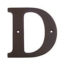 4" Solid Brass Traditional House Letter D
